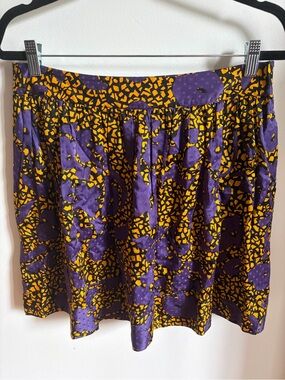 See By Chloe Purple and Yellow Printed Mini Skirt